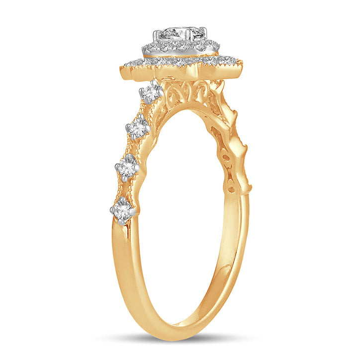 Timeless 14K Yellow Gold Lab Diamond Engagement Ring 0.50CT