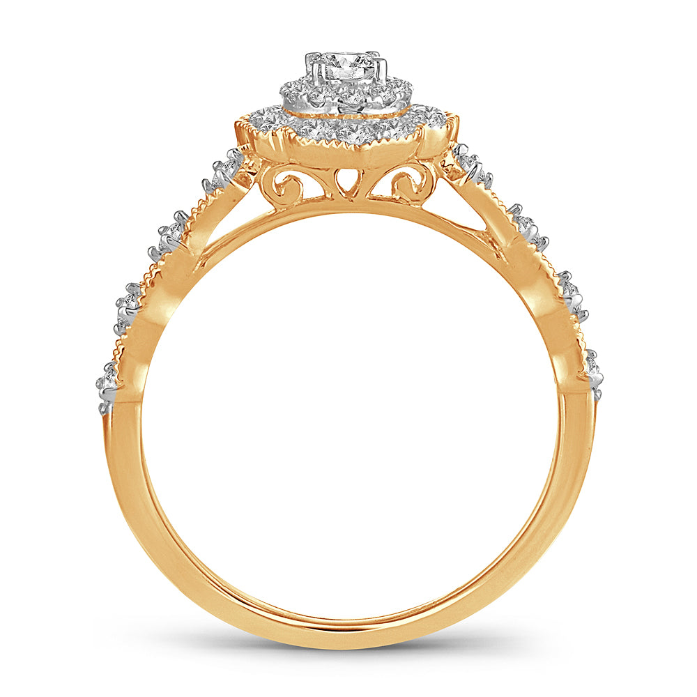 Timeless 14K Yellow Gold Lab Diamond Engagement Ring 0.50CT