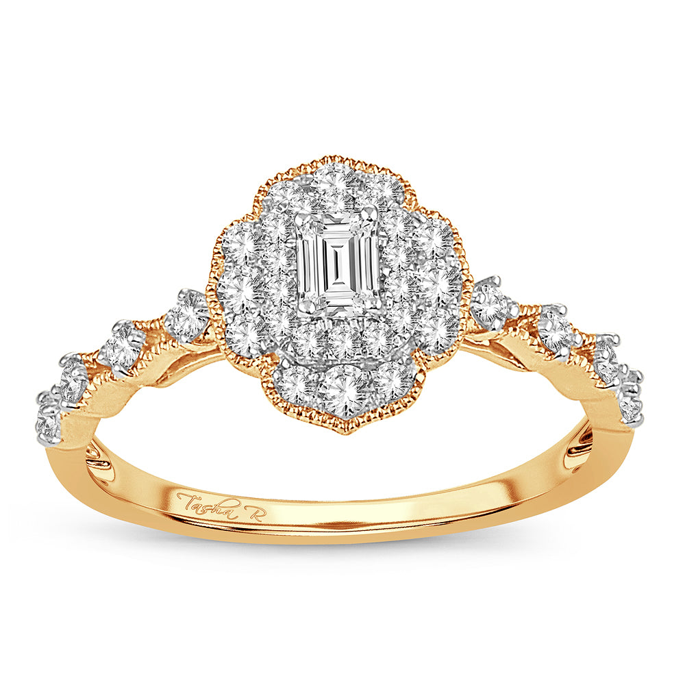Timeless 14K Yellow Gold Lab-Grown 0.50CT Diamond Engagement Ring