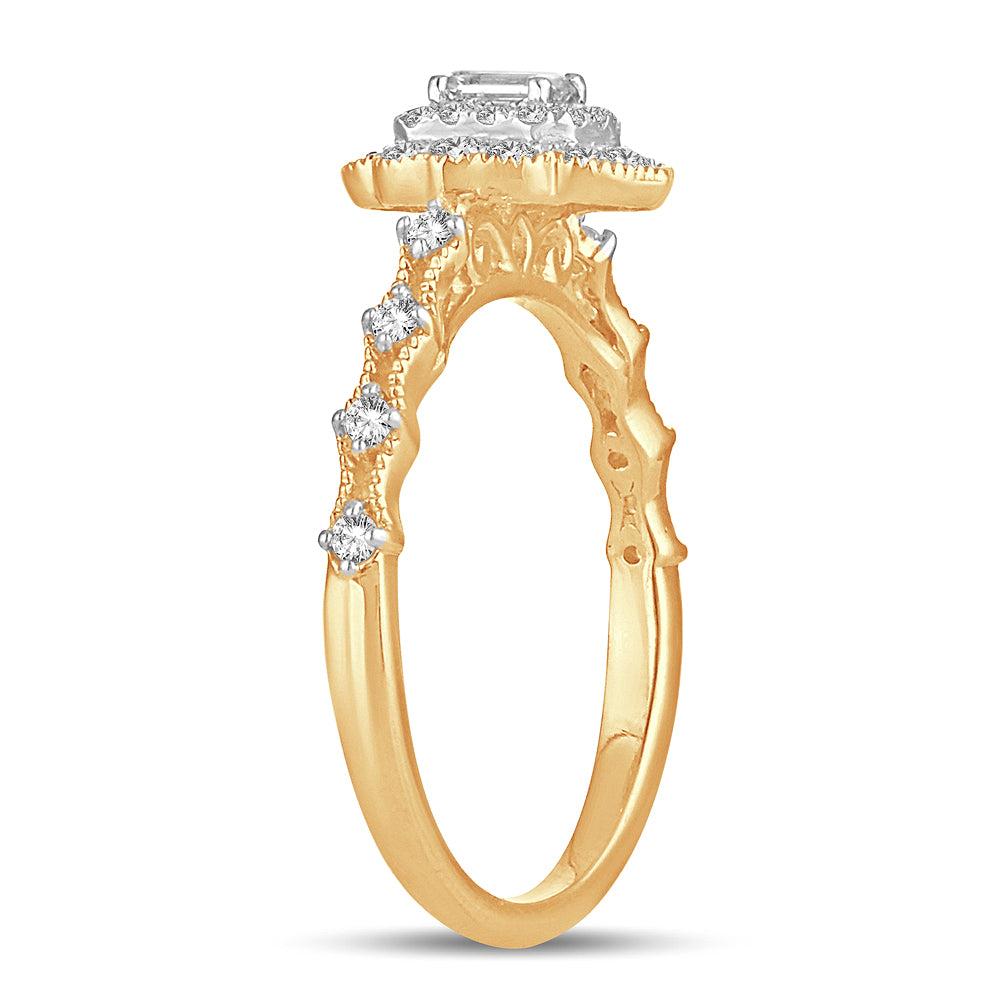 Timeless 14K Yellow Gold Lab-Grown 0.50CT Diamond Engagement Ring
