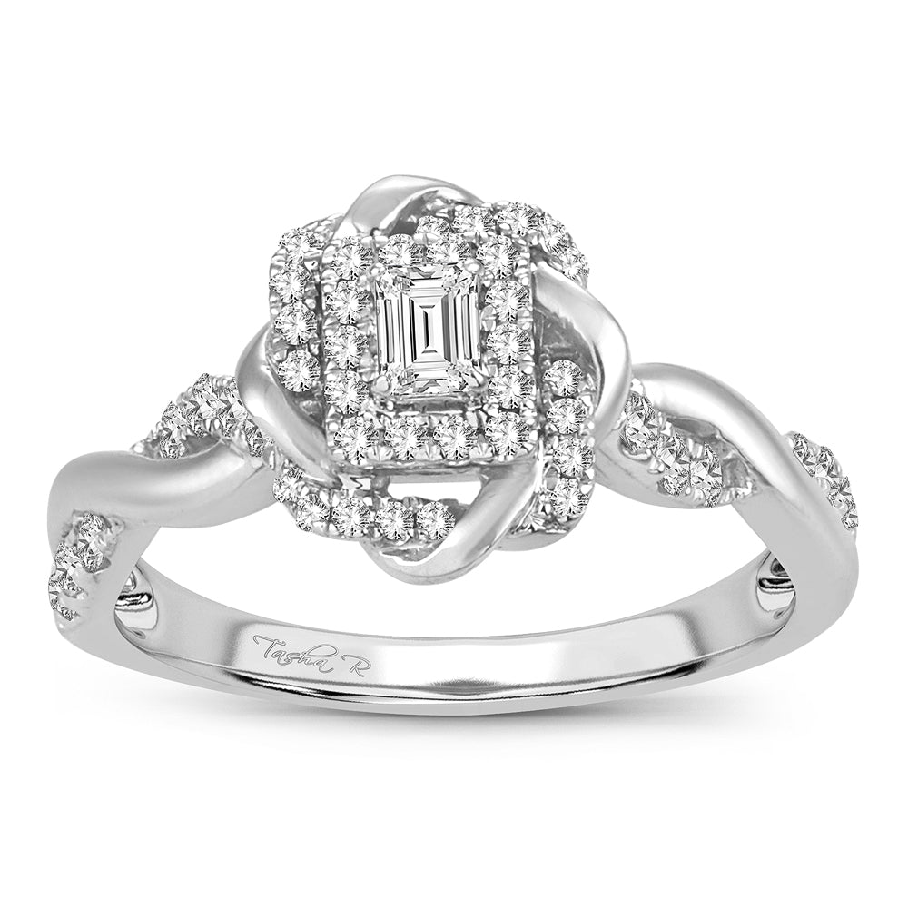 Brilliant 14k White Gold Lab Diamond Engagement Ring 0.50CT