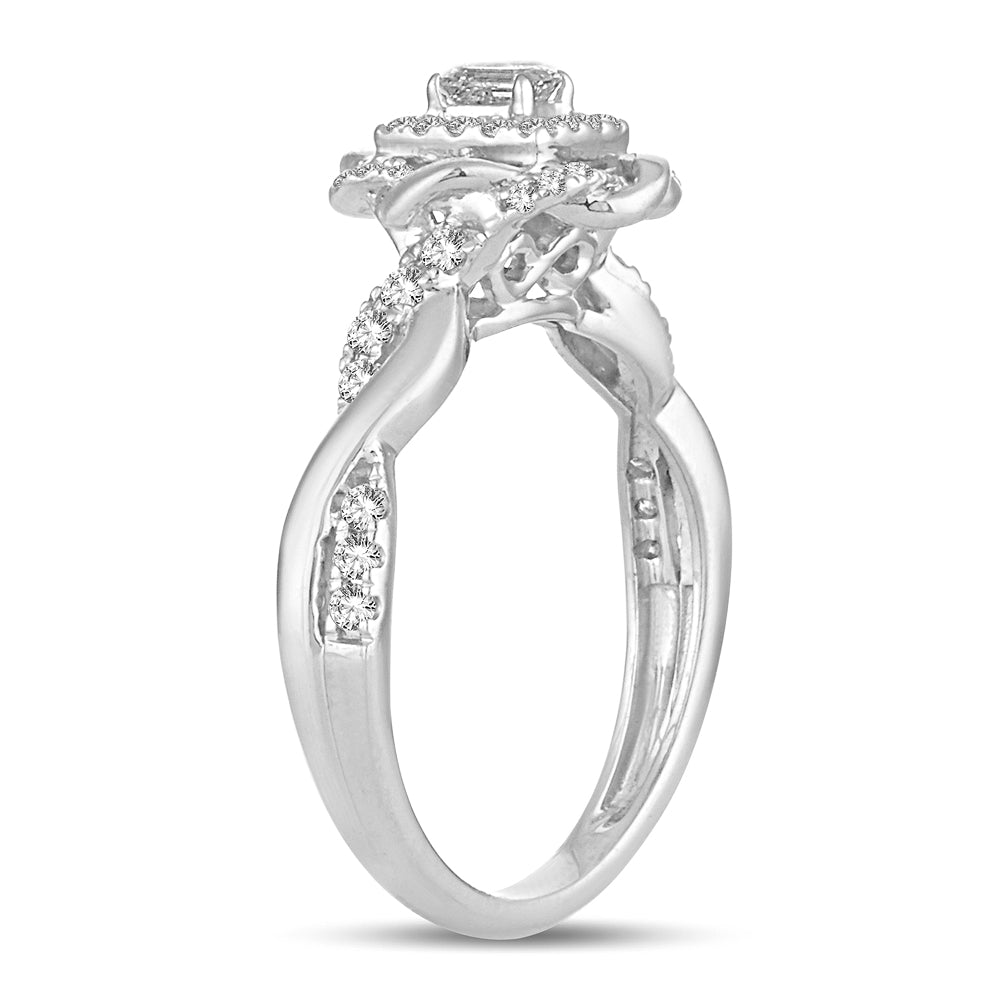 Brilliant 14k White Gold Lab Diamond Engagement Ring 0.50CT