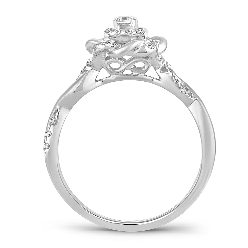 Brilliant 14k White Gold Lab Diamond Engagement Ring 0.50CT