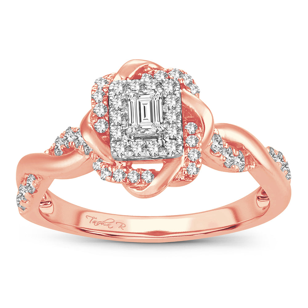 Romantic 14k Rose Gold Lab Diamond Engagement Ring (0.50CT)