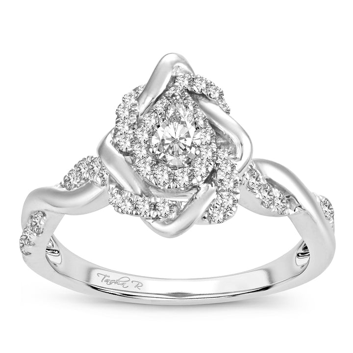 Timeless 14k White Gold Lab Diamond Engagement Ring 0.50CT