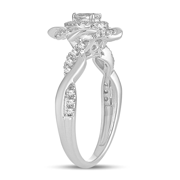 Timeless 14k White Gold Lab Diamond Engagement Ring 0.50CT