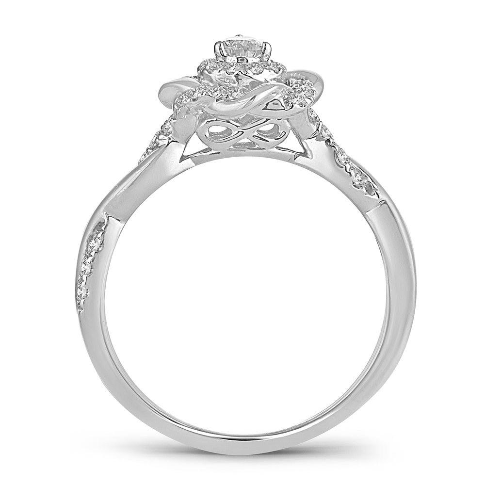 Timeless 14k White Gold Lab Diamond Engagement Ring 0.50CT