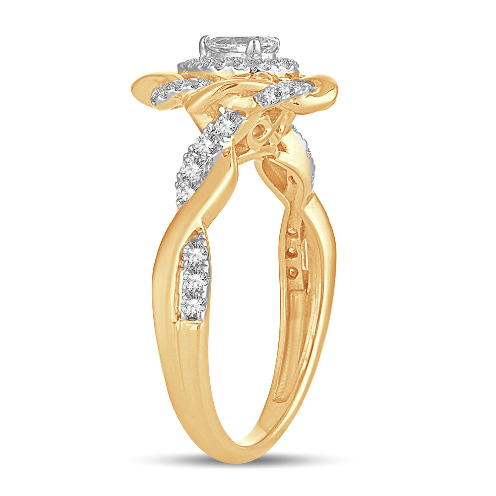 Luminous 14k Yellow Gold Lab Diamond Engagement Ring (0.50CT)