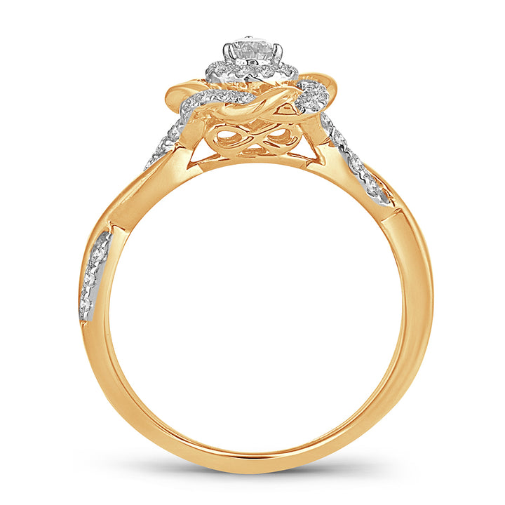 Luminous 14k Yellow Gold Lab Diamond Engagement Ring (0.50CT)