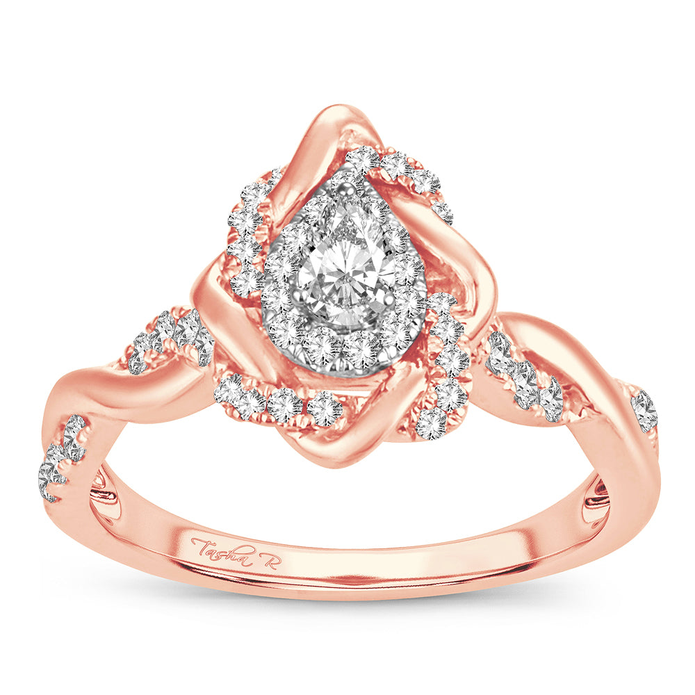 14K Rose Gold 0.50CT Diamond Ring