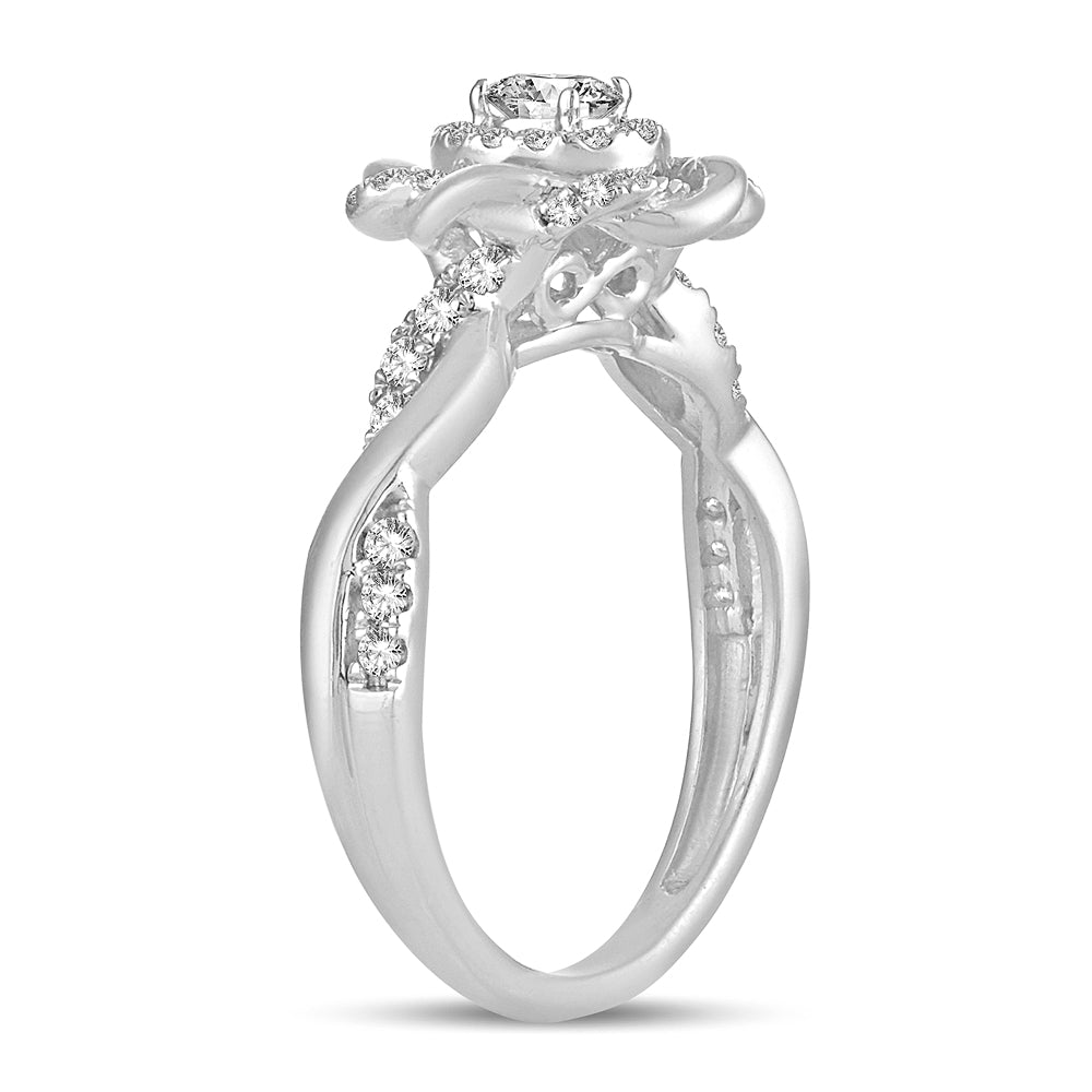 Refined 14k White Gold Certified Lab Diamond Ring 0.50CT