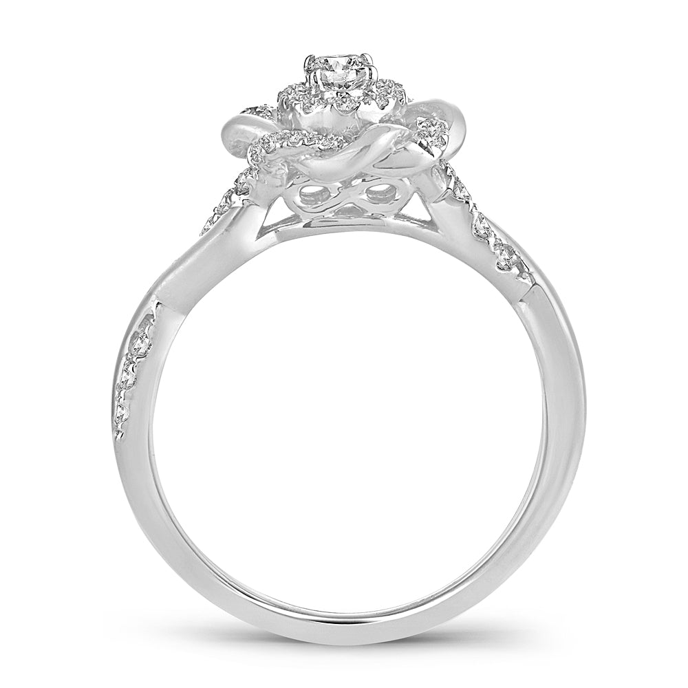 Refined 14k White Gold Certified Lab Diamond Ring 0.50CT
