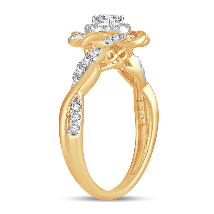 Timeless 14K Yellow Gold Lab Diamond Engagement Ring 0.50CT