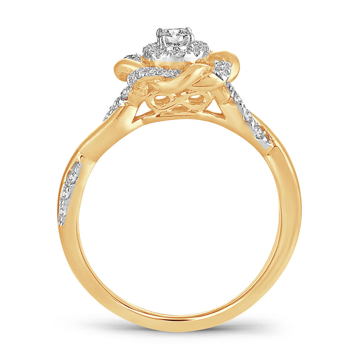 Timeless 14K Yellow Gold Lab Diamond Engagement Ring 0.50CT