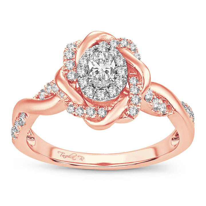 Romantic 14k Rose Gold Lab Diamond Engagement Ring (0.50CT)