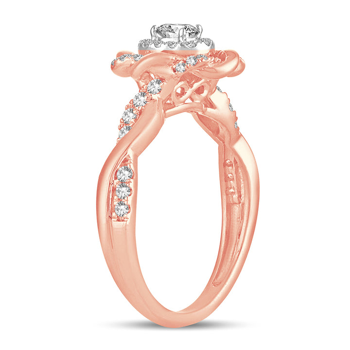 Romantic 14k Rose Gold Lab Diamond Engagement Ring (0.50CT)