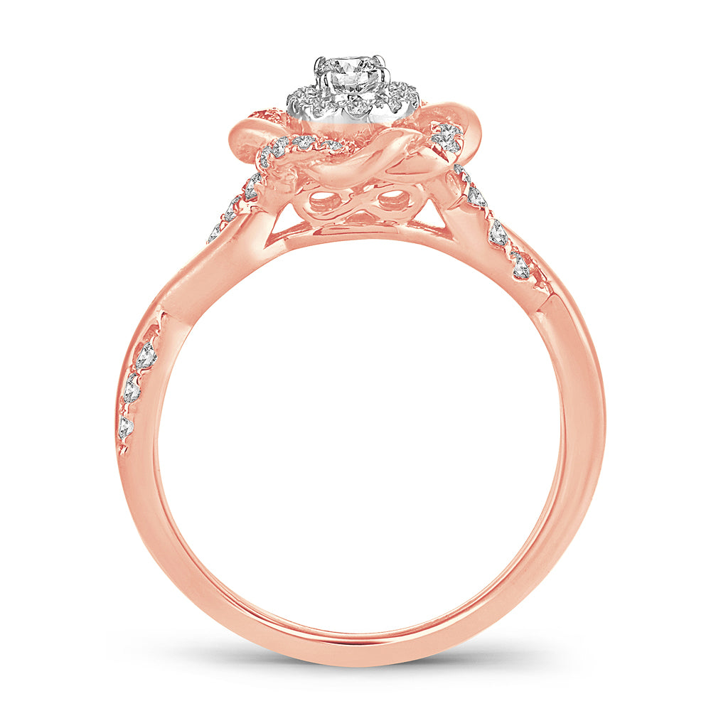 Romantic 14k Rose Gold Lab Diamond Engagement Ring (0.50CT)