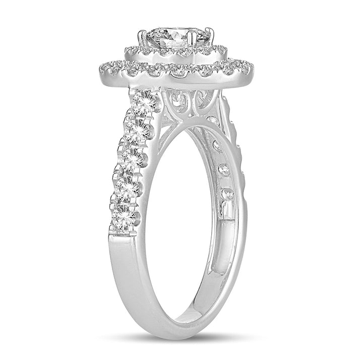 Brilliant 14k White Gold 1.50CT Lab Diamond Engagement Ring