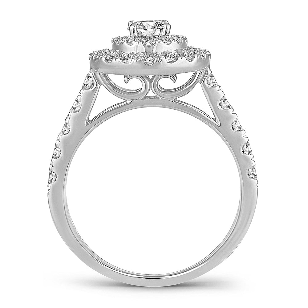 Brilliant 14k White Gold 1.50CT Lab Diamond Engagement Ring