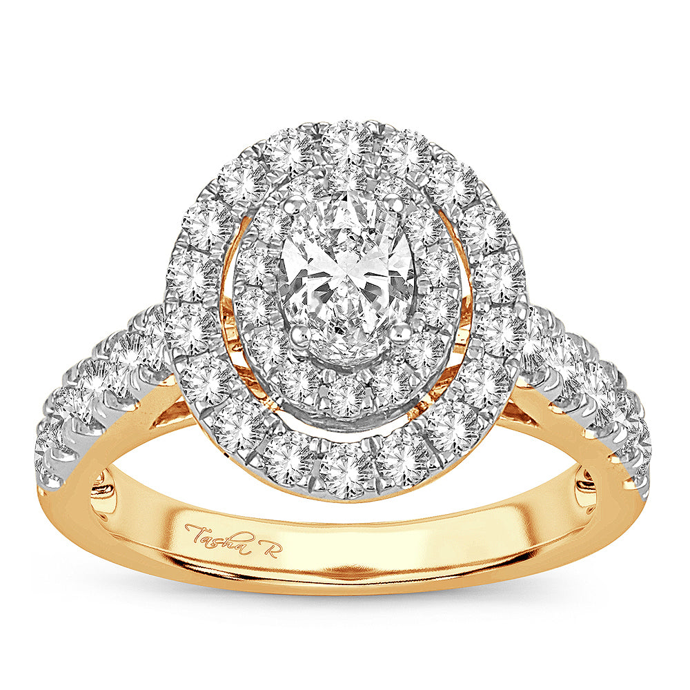 Brilliant 14k Yellow Gold 1.50CT Lab Diamond Engagement Ring