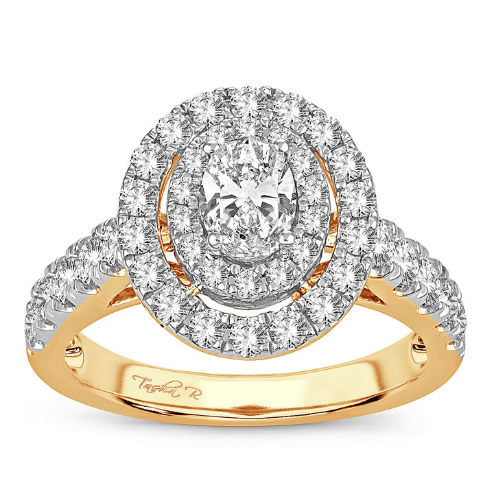 Brilliant 14k Yellow Gold 1.50CT Lab Diamond Engagement Ring