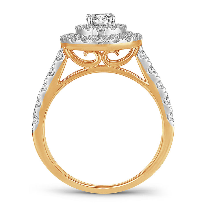 Brilliant 14k Yellow Gold 1.50CT Lab Diamond Engagement Ring