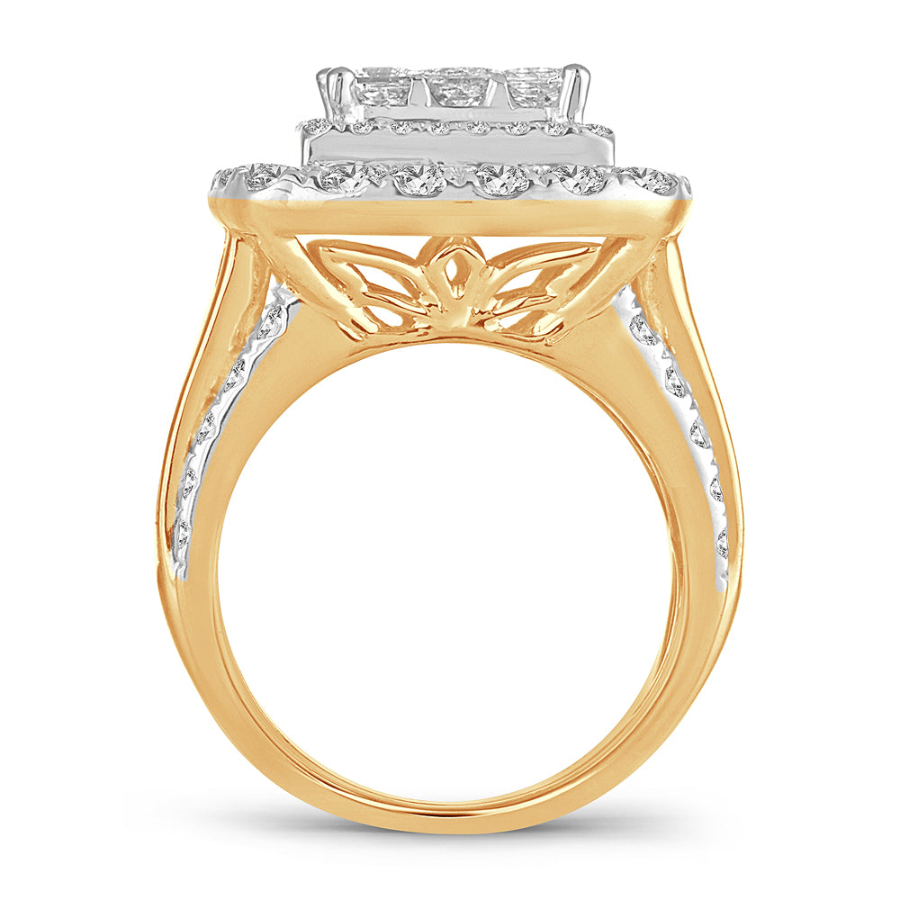 Brilliant 14k Yellow Gold 4CT Lab Diamond Bridal Ring