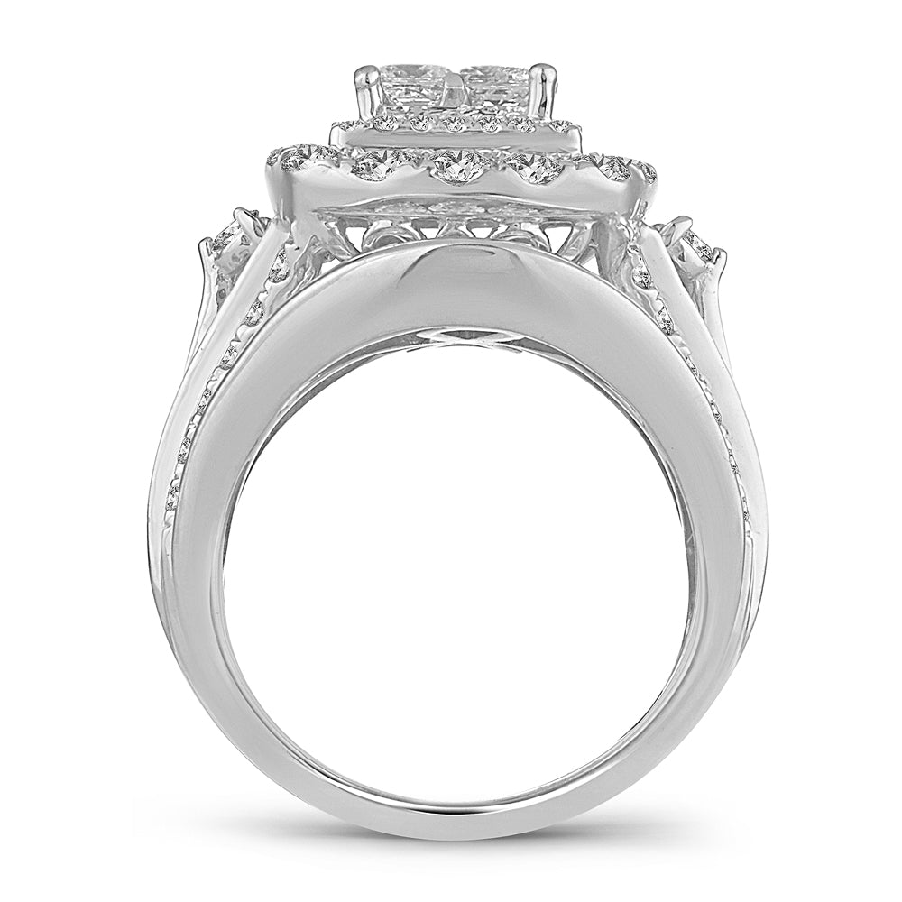 Brilliant 14k White Gold 4CT Lab Diamond Bridal Ring