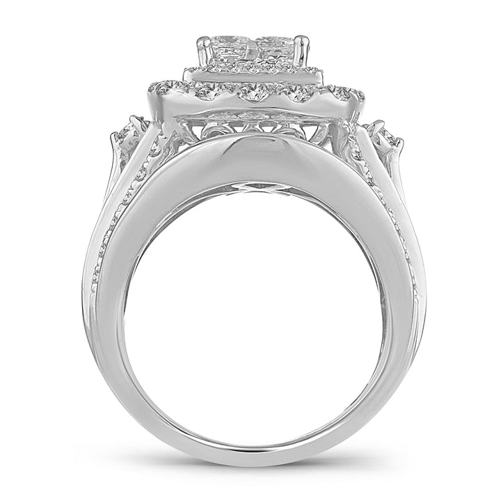 Brilliant 14k White Gold 4CT Lab Diamond Bridal Ring