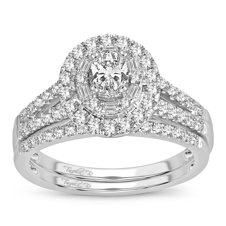 14K White Gold 1.00CT Diamond Bridal Set