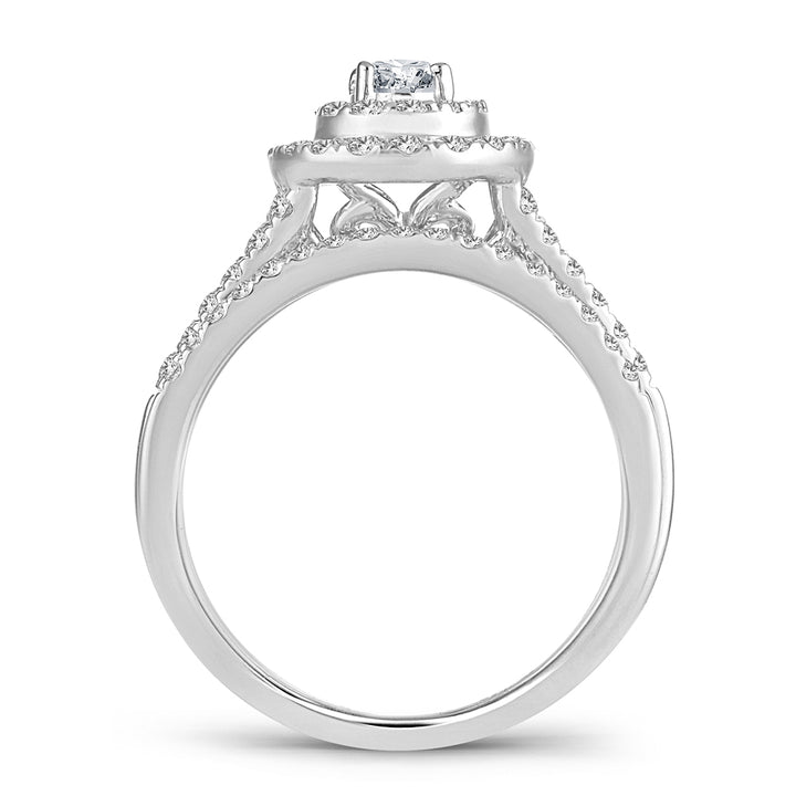Luminous 14k White Gold Lab Diamond Bridal Ring Set
