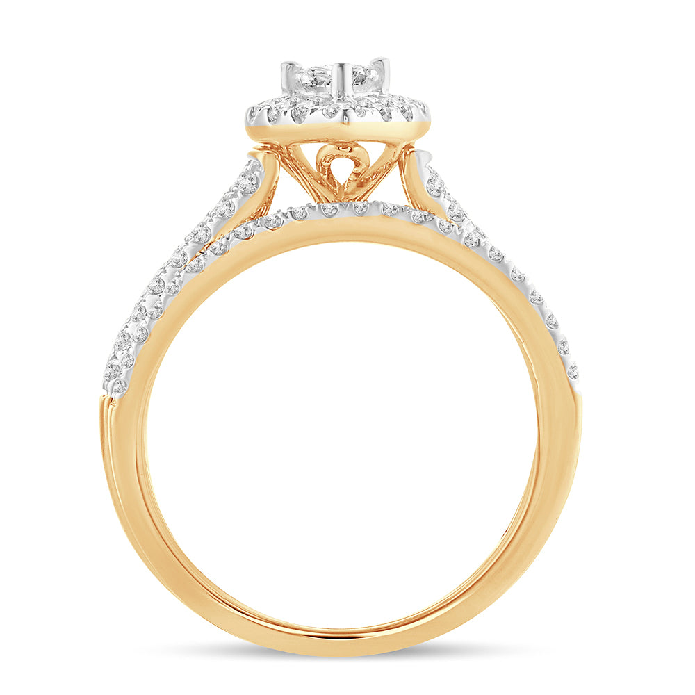 Timeless 14k Yellow Gold 1CT Lab Diamond Womens Ring