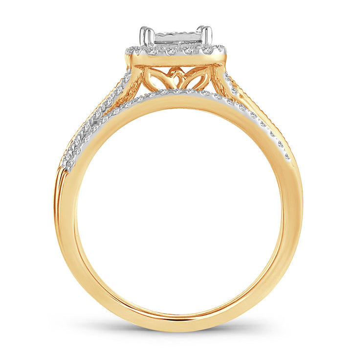 14k Yellow Gold Lab Diamond Bridal Ring Set 0.50CT