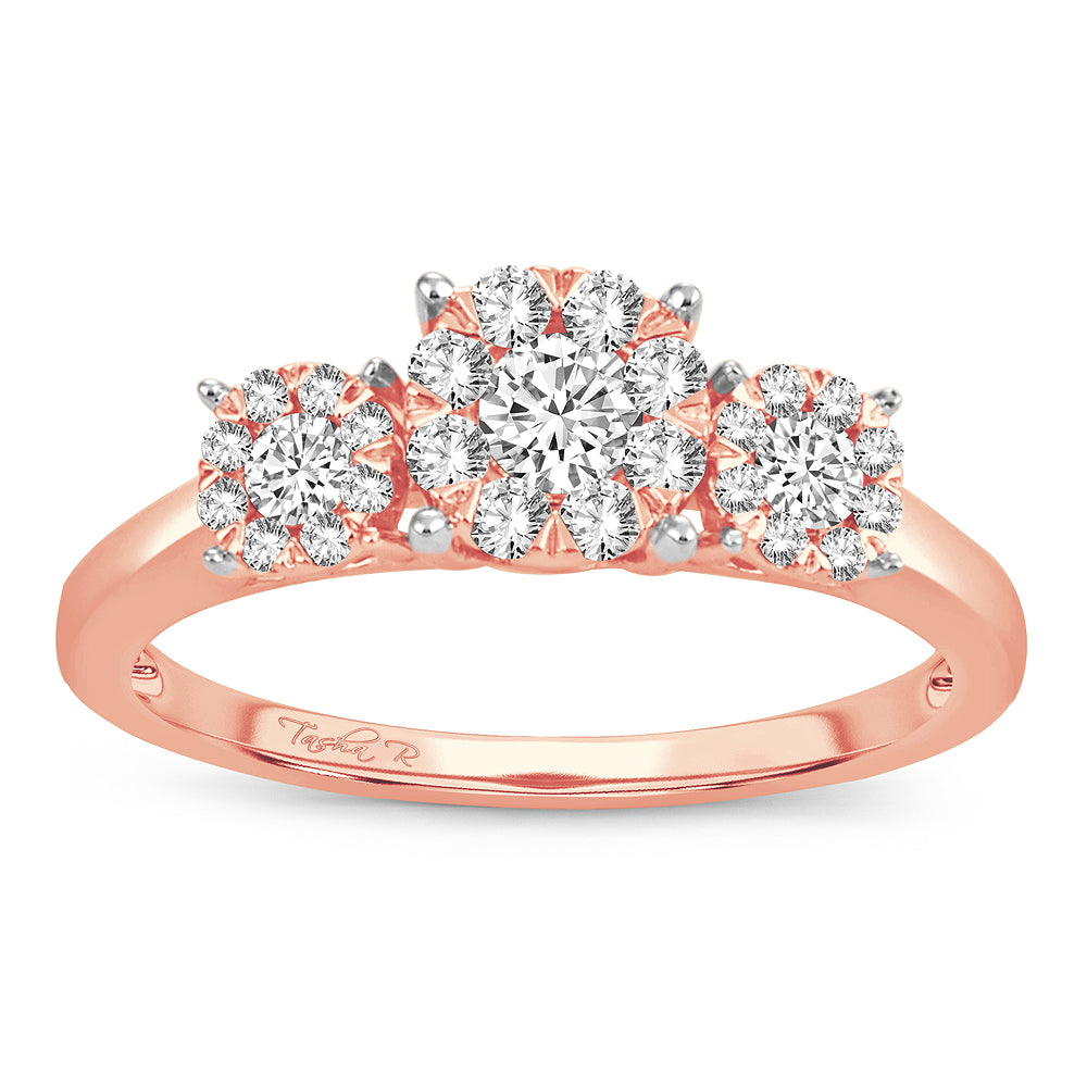 Romantic 14k Rose Gold Lab Diamond Engagement Ring 0.50CT