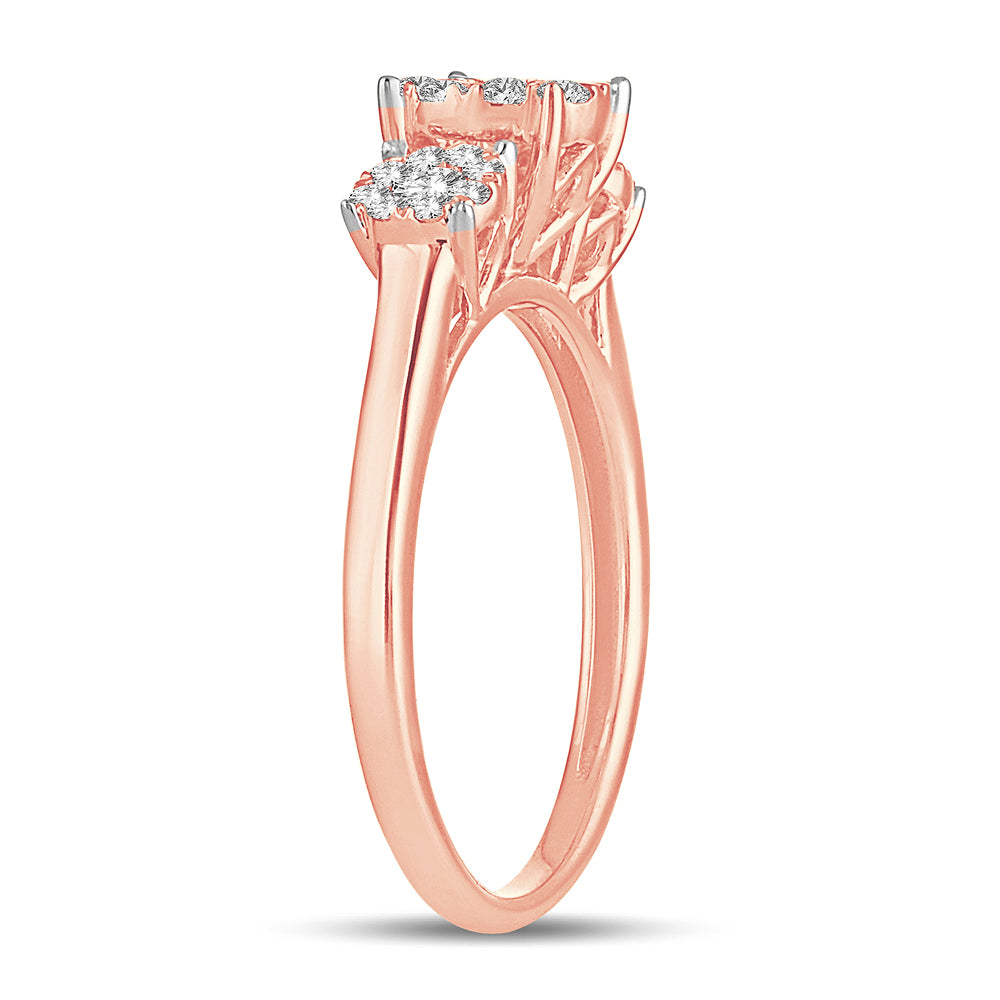 Romantic 14k Rose Gold Lab Diamond Engagement Ring 0.50CT
