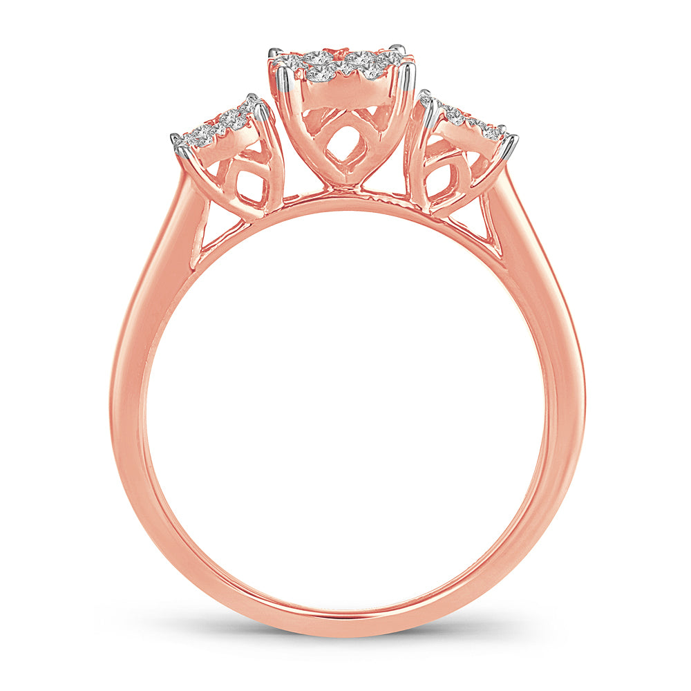 Romantic 14k Rose Gold Lab Diamond Engagement Ring 0.50CT