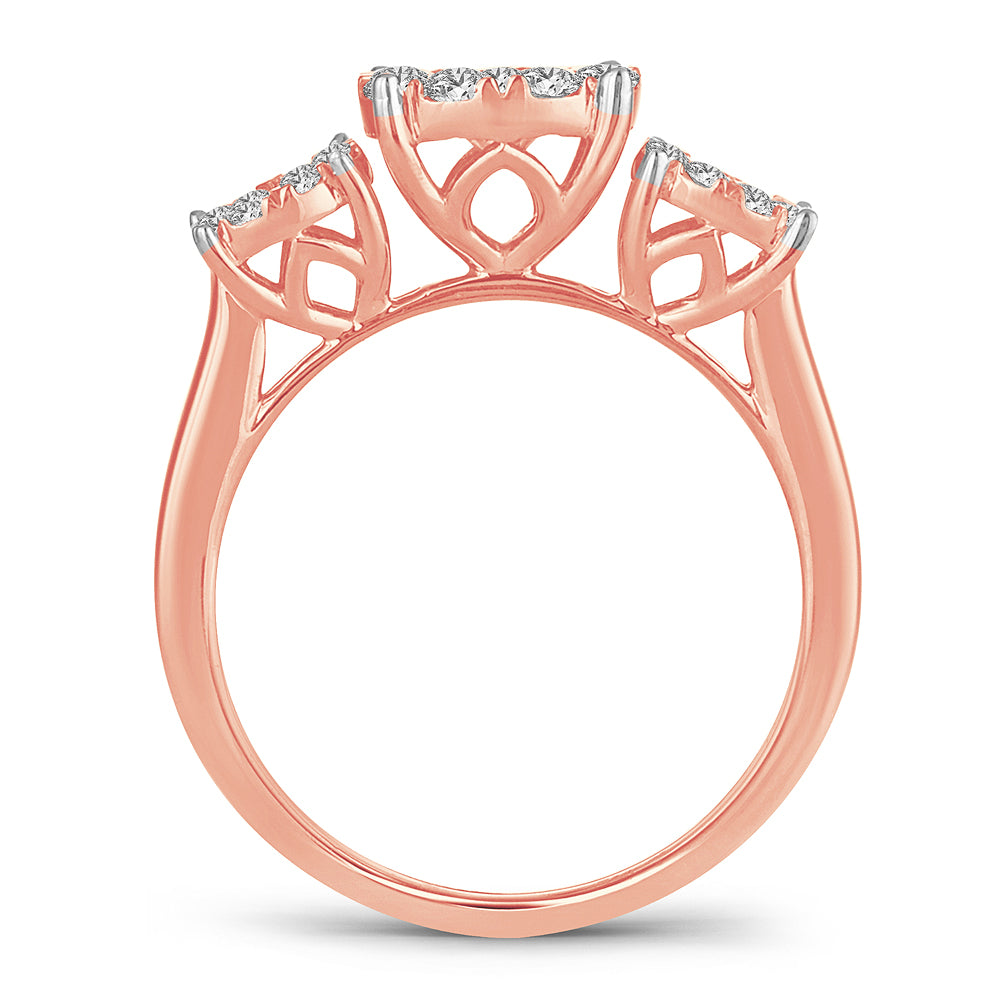 Romantic 14k Rose Gold Lab Diamond Engagement Ring (1.01CT)