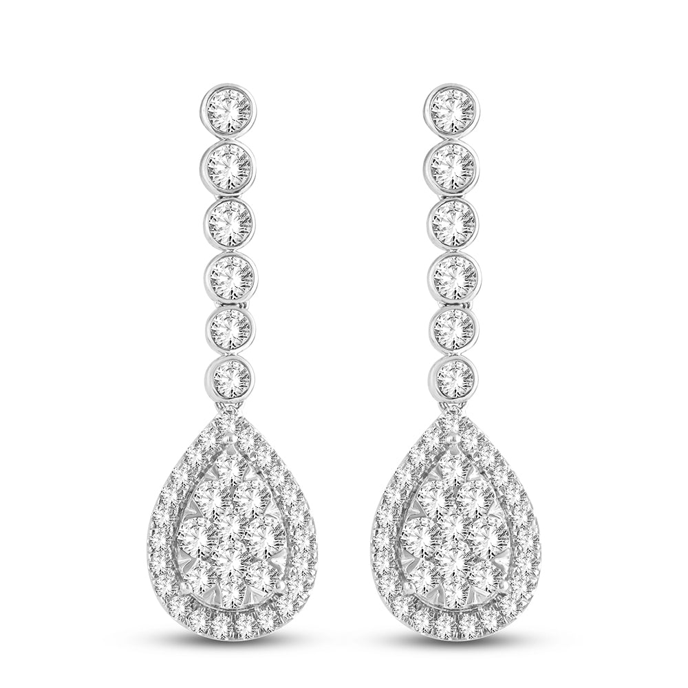 Brilliant 14k White Gold Lab Diamond Stud Earrings