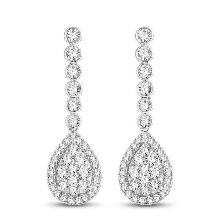 Brilliant 14k White Gold Lab Diamond Stud Earrings
