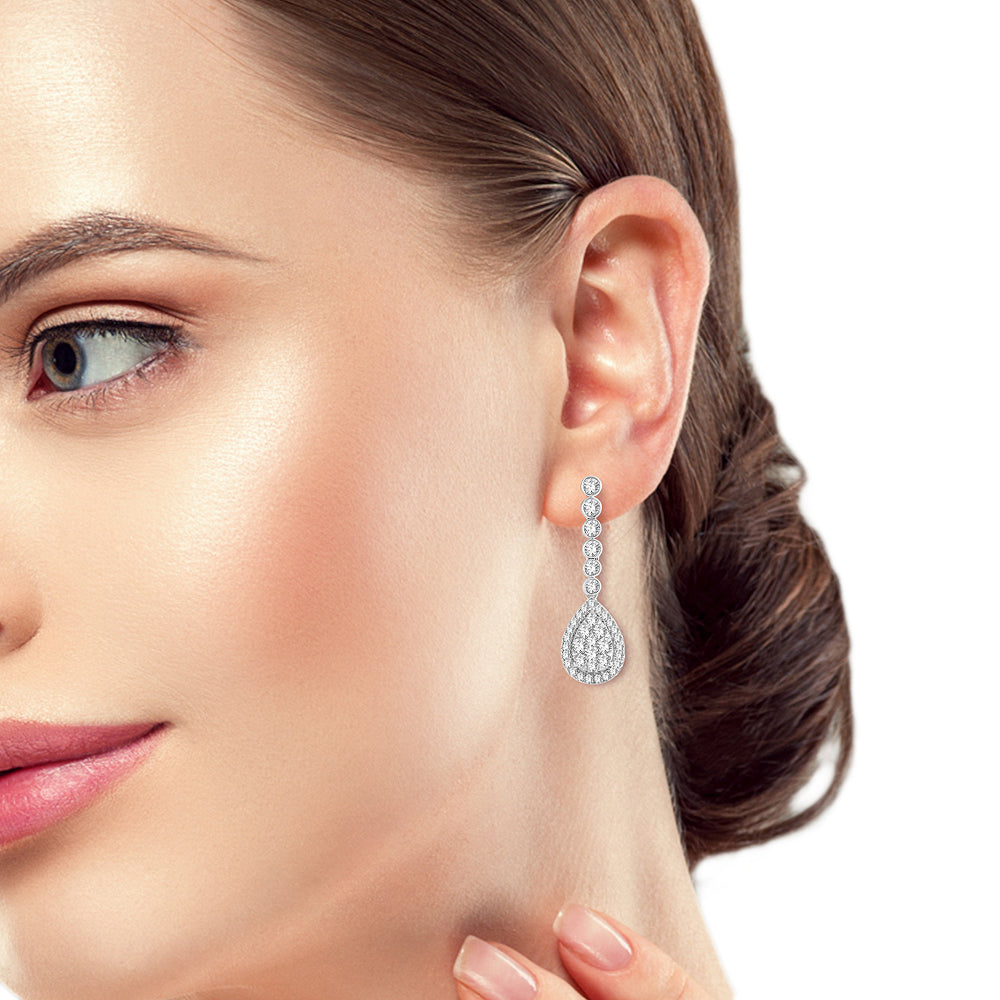 Brilliant 14k White Gold Lab Diamond Stud Earrings
