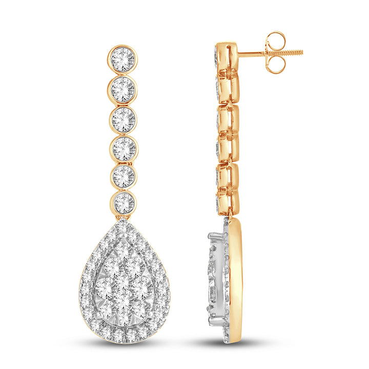 14k Yellow Gold Lab Diamond Stud Earrings (3.01CT)