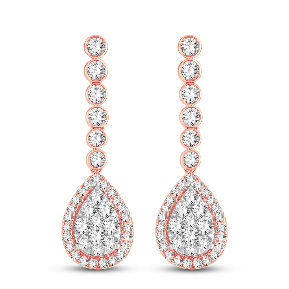 Romantic Rose Gold Lab Diamond Stud Earrings - 3.01CT Brilliance
