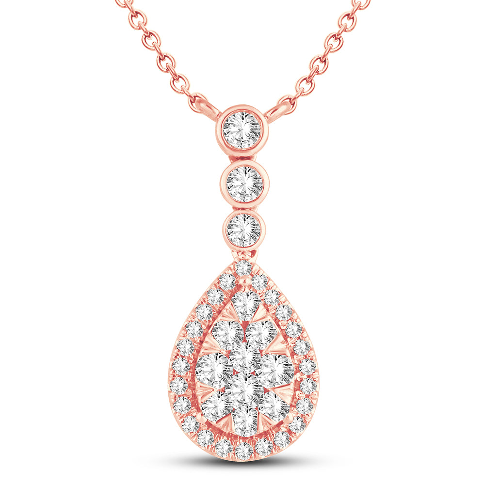 14K Rose Gold 2.02 Carat Diamond Pendant