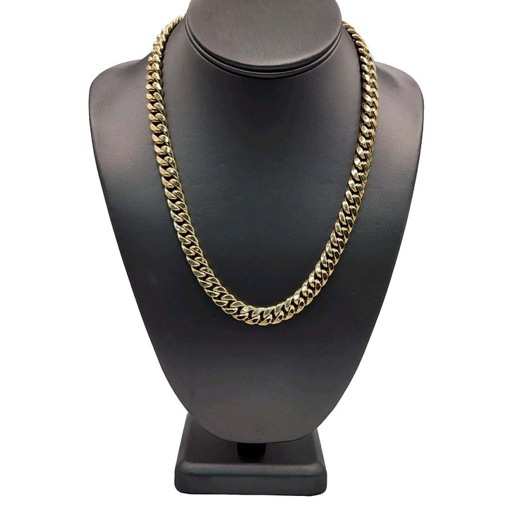 10k Yellow Gold Hollow Cuban Chain Necklace 18"