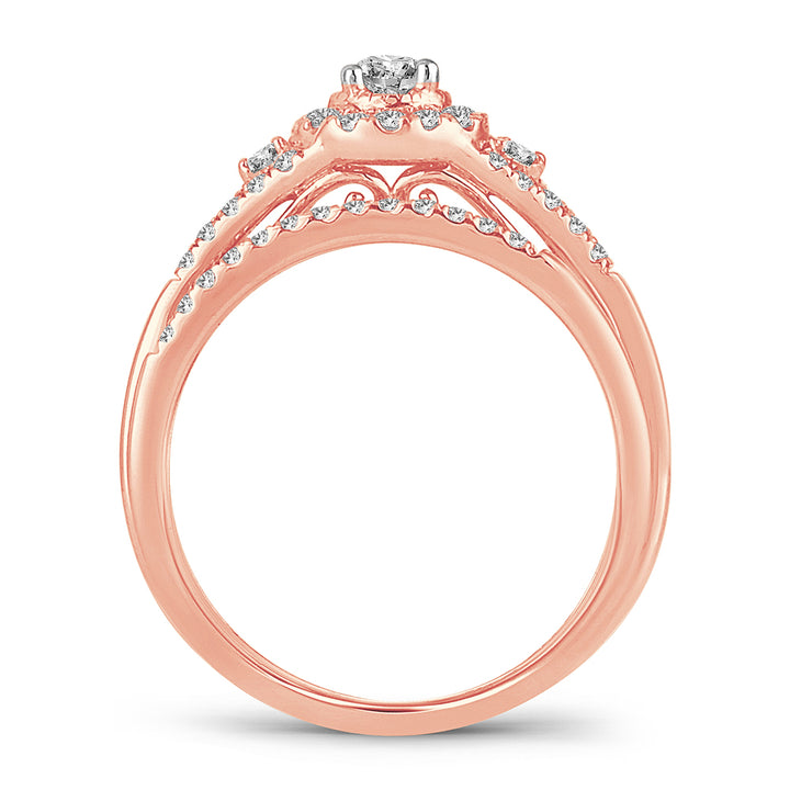 Sparkling 14k Rose Gold Lab Diamond Engagement Ring