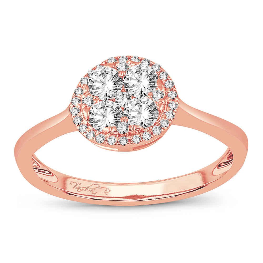 Romantic 14k Rose Gold Lab Diamond Engagement Ring (0.48CT)