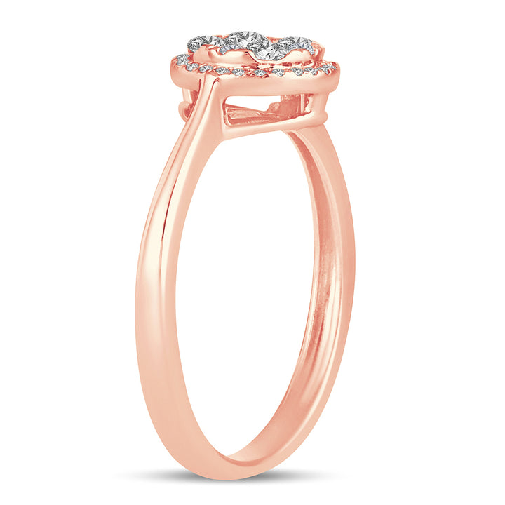 Romantic 14k Rose Gold Lab Diamond Engagement Ring (0.48CT)