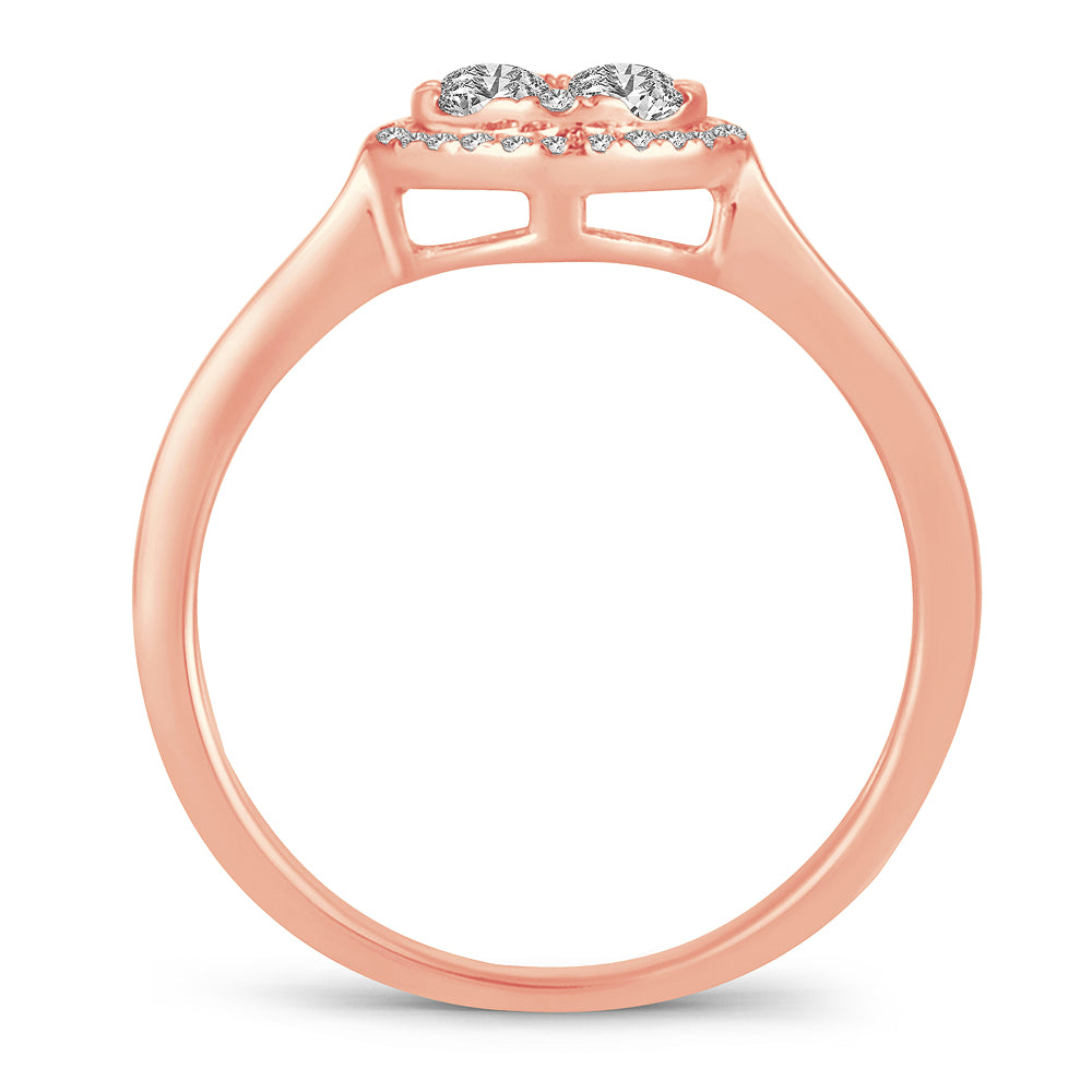 Romantic 14k Rose Gold Lab Diamond Engagement Ring (0.48CT)