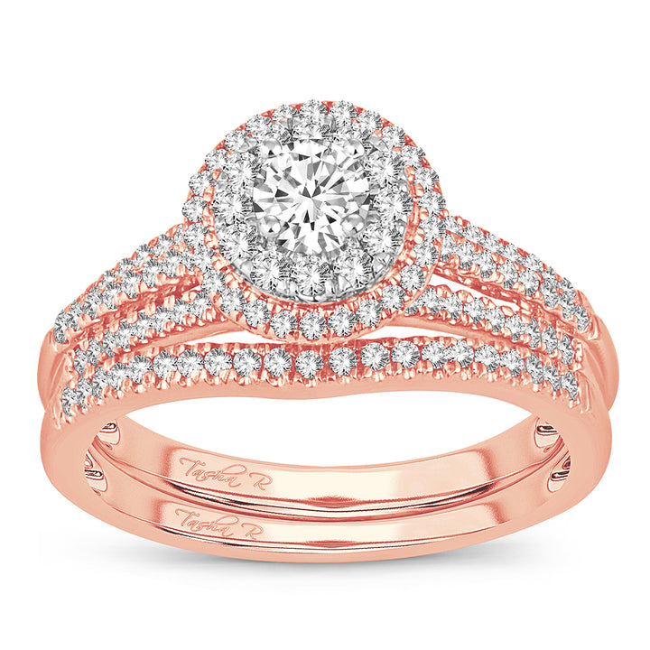 Romantic 14k Rose Gold Lab Diamond Bridal Ring (0.75CT)
