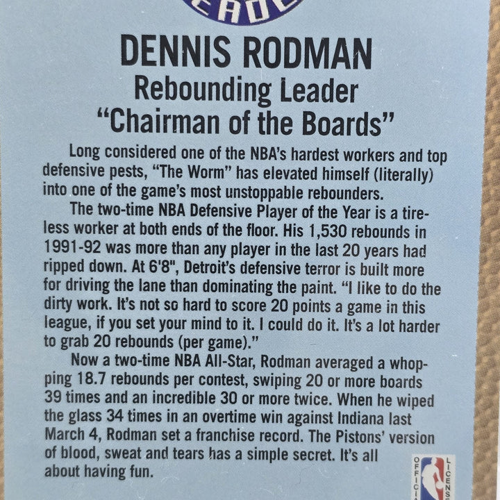 1992 Fleer #239 Dennis Rodman GMA NM-MT+ 8.5 LEAGUE LEADER